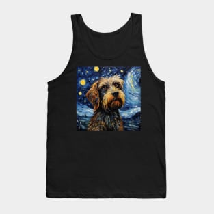 Wirehaired Pointing Griffon painted by Vincent Van Gogh Tank Top